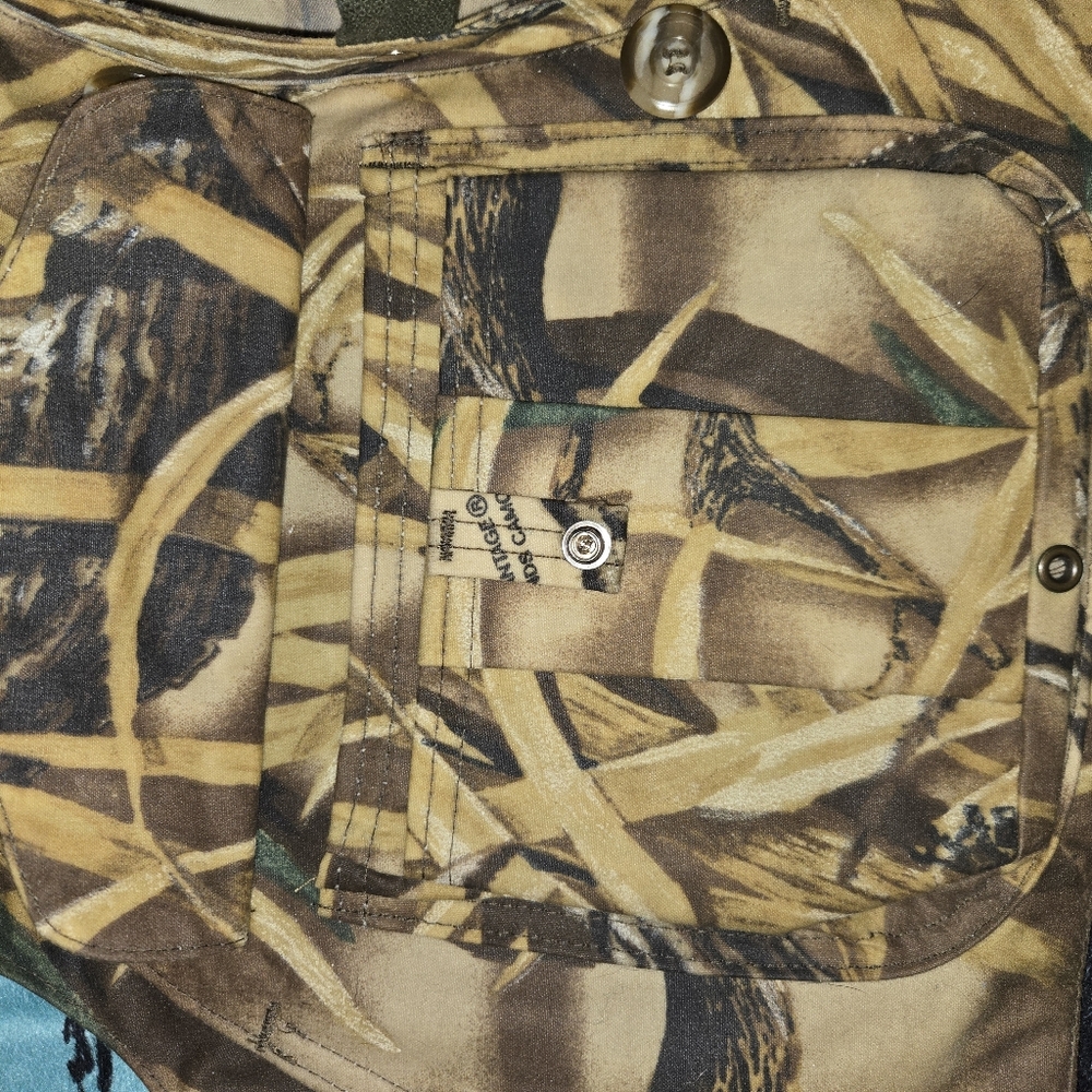 Filson Advantage Wetlands Waterfowl Camo Vest Xl Waxed Style 436WL Cropped Rare - Picture 4 of 8